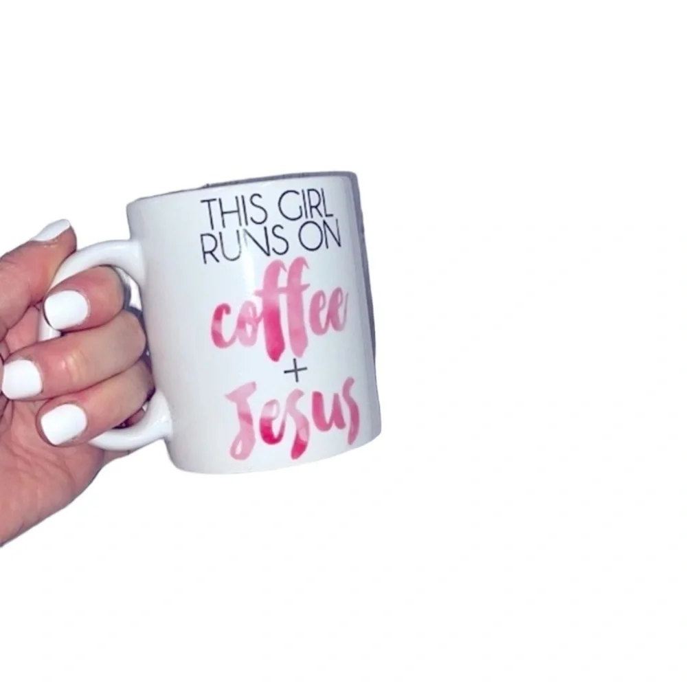 This girl runs on coffee and Jesus coffee mug